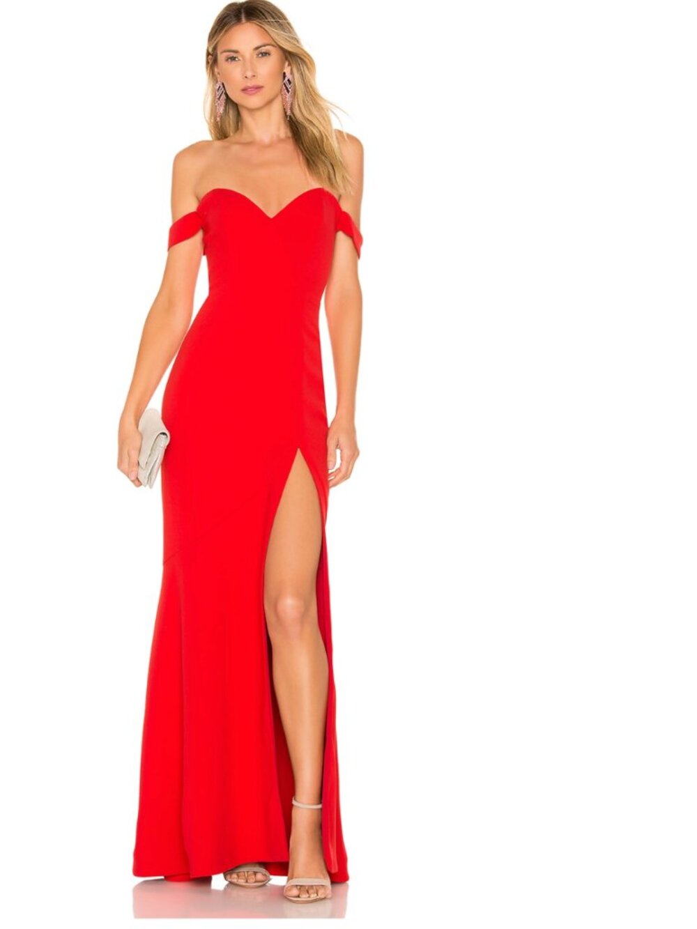 NBD Maracuya Off Shoulder Sweetheart Gown in Red - XS - Like New